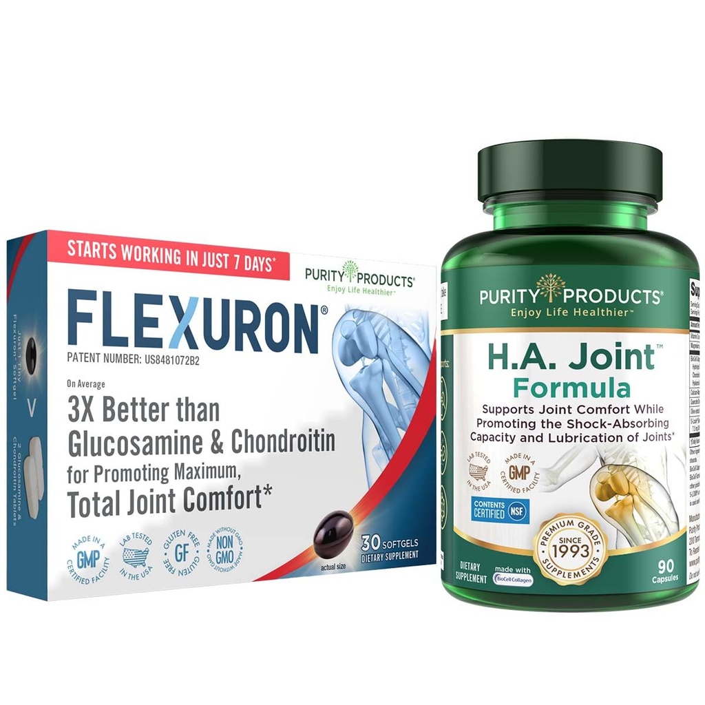 Saf Ürünler Flexuron Ortak Formula + H.A. Ortak Flexuron (Krill Oil, Low Molecular Kilo Hyaluronic Acid, Astaxanthin) - HA Ortak (BioCell Collagen, Boswellia Serrata, Quercetin, H.A. + Daha Fazla)