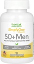 SuperNutrition Multi-Vitamin for Men 50+, High-Potency, One/Day Chewable Tabletler, 90 Day Supply Wild Berry 90 Count (Pack of 1)