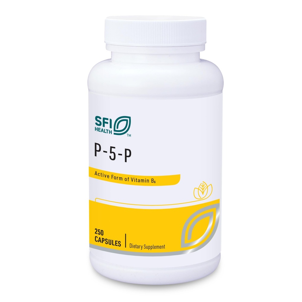 Klaire Laboratuvarları SFI Health P-5-P - 30 Biyoaktif Vitamin B6 Pyridoxal-5-Phosphate for Metabolic & Liver Support, Hipoallergenic (250 Capsules)