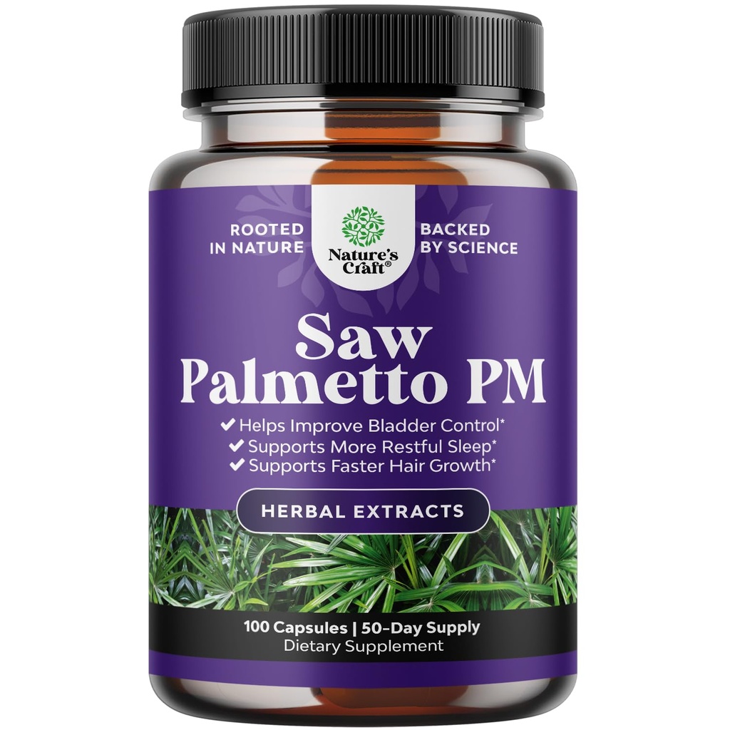 Gece Savunması Erkekler için Palmetto - Saw Palmetto Askısı Erkekler için Prostate Supplement Gece Yeterliliği Sıklığı ve Overactive Bladder ile Lycopene Koch ve Melatoninnin