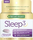 Nature's Bounty Sleep3 Melatonin 10mg, En Güçlü 100 Uyuşturucu Ücretsiz Uyku Yardımı, Diyetsel Tamam, L-Theanine & Nighttime Herbal Mix Time Release Technology, 60 Tri-Layered Tabletler