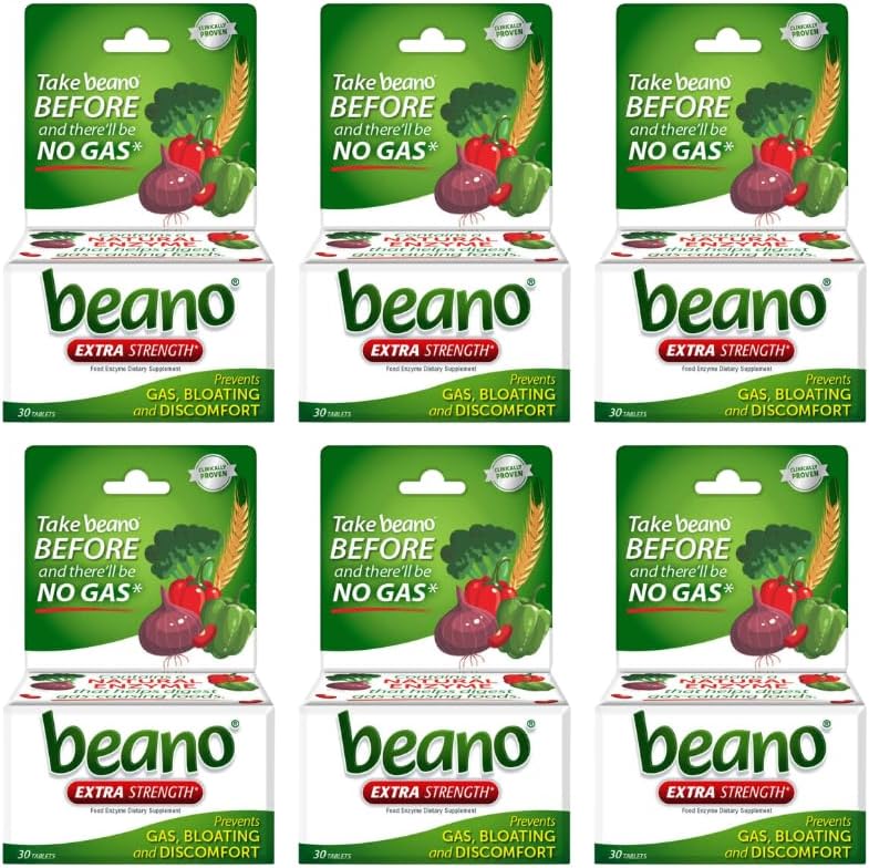Beano Ekstra Kuvvet, Digestive Enzyme Supplement, Gaz, Bloating ve Discomfort (Pazar Mayıs Vary) 30 Her Kont ( Borc)
