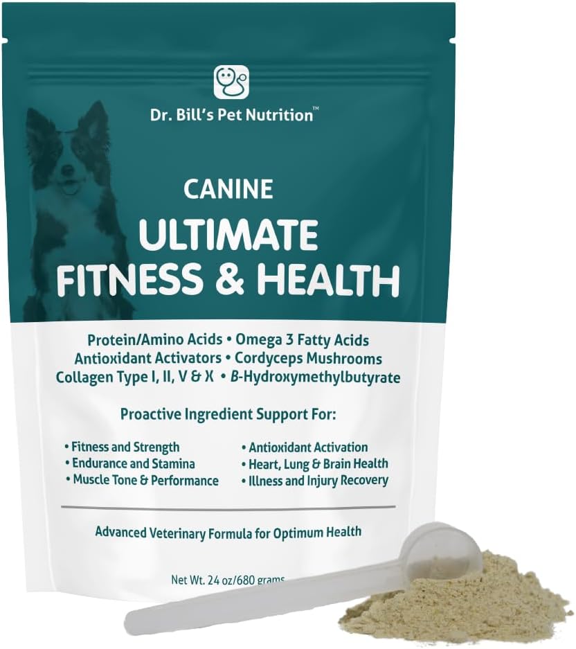 Dr. Bill'in Köpekler için Ultimate Fitness & Sağlık Vitaminleri | Köpekler için Multivitamin / Coenzyme Q-10, Vitamin E, Vitamin D-3, Biotin, Folic Acid, Hyaluronic Acid Dog Vitamins ve Supplements 680g