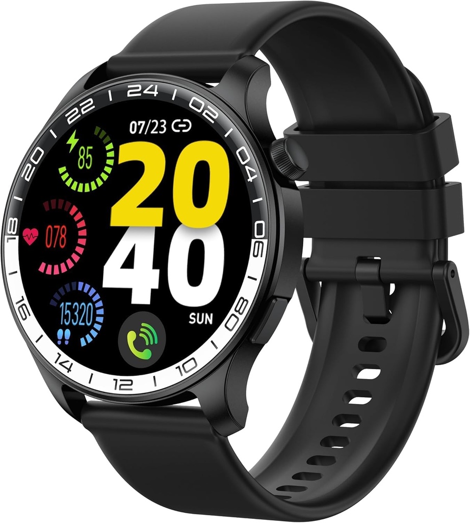 Smart Watch, 40mm AMOLED Touchscreen Smartwatch for Men Women (Answer/Make Call) için Smartwatch, 110+ Sport Modes, IP68 Su / Spo2/Pedometer/Sleep Monitor, Android iOS için Aktivite
