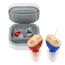 Seniors,Near-Invisible İşitme Amplifiers Pair, ITC Duyucu yetişkinler için Nano Teknolojiyi Duyuyor Mild Moderate İşitme Kayıpları, Küçük Tiny (Pair Red Blue) ZHONDGE (ZDC-901A)