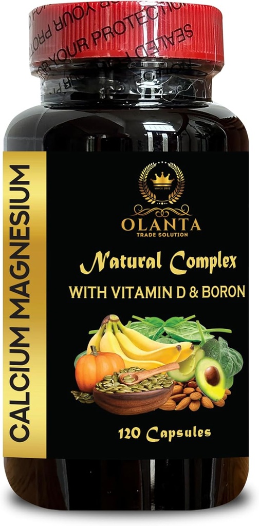 Magnezyum Kompleksi - Immune Support Vitamins, 50'den fazla Kadınlar için Kalsiyum Supplements, Bone Builder Supplement, Minerals for Bone Support, Gluten Free, Non-GMO - 1 Şişe 120 Capsules