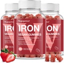 Çocuklar ve Kadınlar için Demir Gummies Tamamlar - Kan Sağlıklı için Demir ile Çokvitamin, Max Aborpsiyon için C vitamini ile Büyük Sarf Vitaminler Gummy - Strawberry (3 Packs)