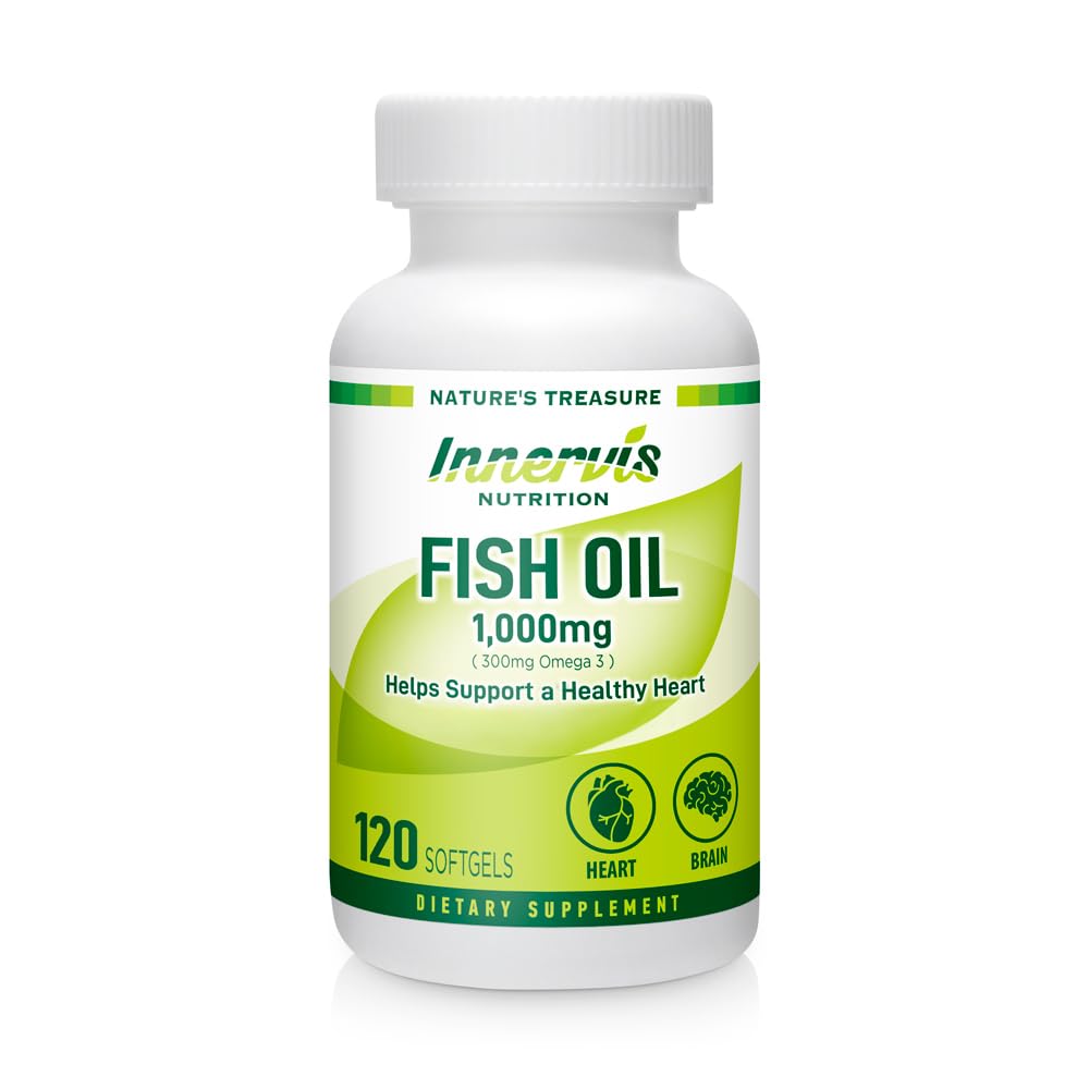 Fish Oil 1000 mg – Heart, Brain & Eye Support with Omega-3 EPA & DHA, 120 Softgels, Non-GMO | İçsel Beslenme Beslenme
