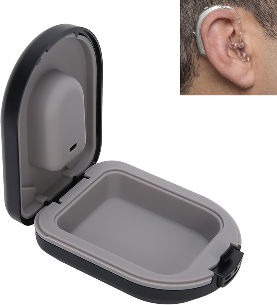 İşitme Aid Case, İşitme Aid Travel Case, TheEar İşitme Yardım Aksesuarları, Su geçirmez Direniş Depolama Kutusu, Black (2.6 x 2 x 1in)