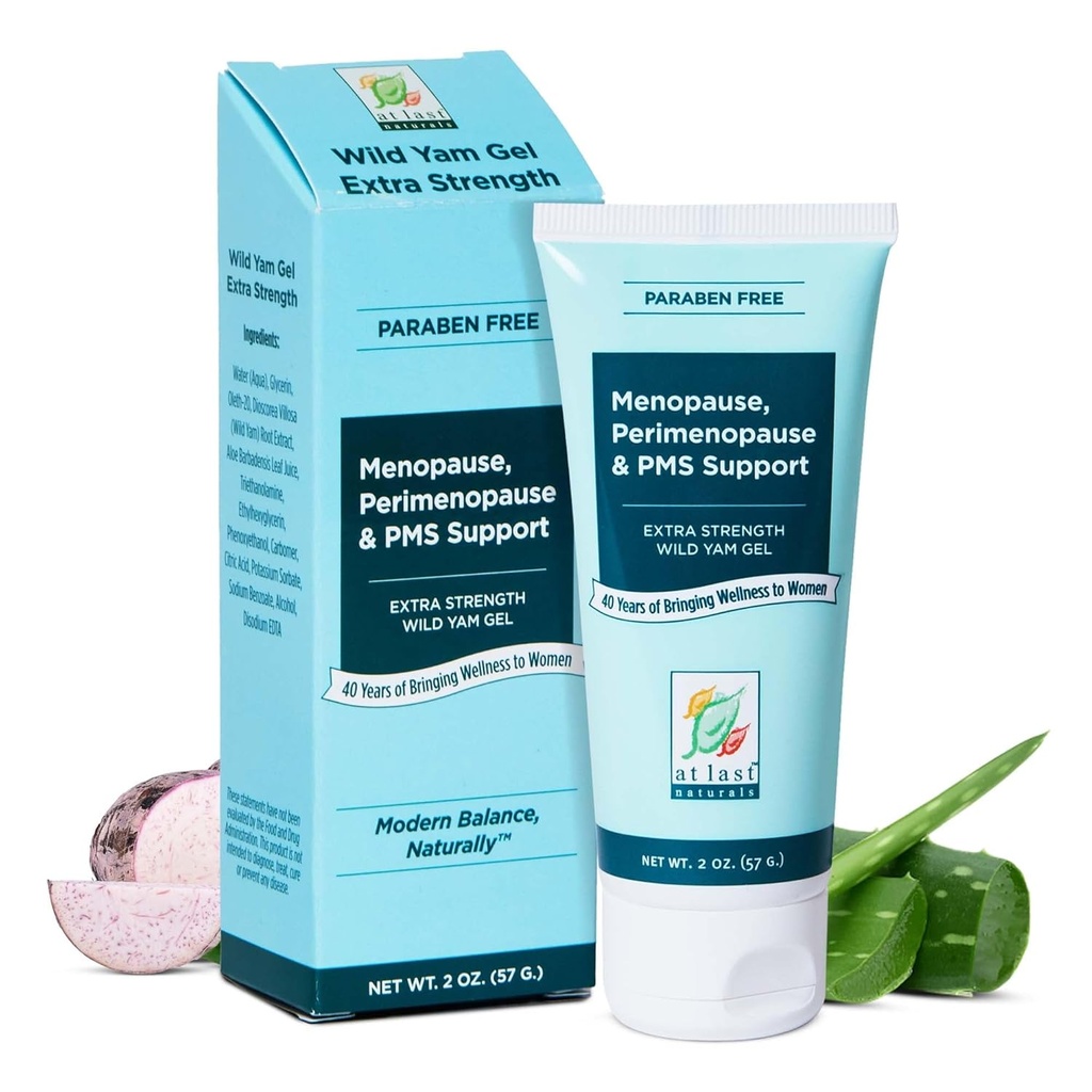 Last Naturals Wild Yam Gel Ekstra Kuvvet Menopause Relief, Perimenopause Support and PMS Relief, Doğal olarak Hot Flashes (2 oz, 1 Pack) Azaltılabilir.