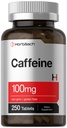 Horbäach Caffeine Pills 100 mg | 250 Tablet | Vejetaryen Formula | Non-GMO, Gluten Free Supplement Supplement