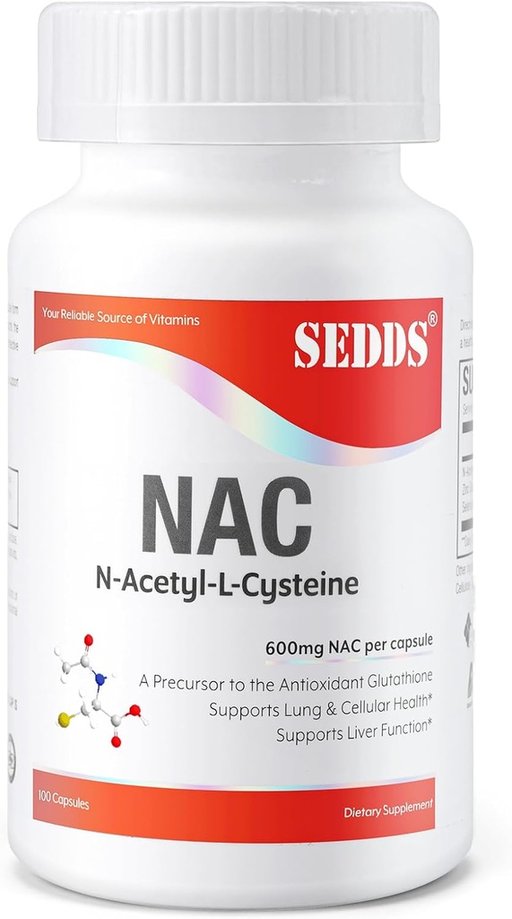 Tamamlar, N-Acetyl Cysteine (NAC) 600 mg, 100 Veg Capsules - Non-GMO, Gluten Free Free