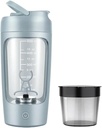 Elektrikli Portatif Protein Shaker Şişe for Smooth Blends | w/FREE PROTEIN POWDER CUP | Premium Şişe Tritan'dan Yapıldı – BPA Free | 650 ml | Isıtma | GYM & Sports Enthusiast için. (Baby Blue)