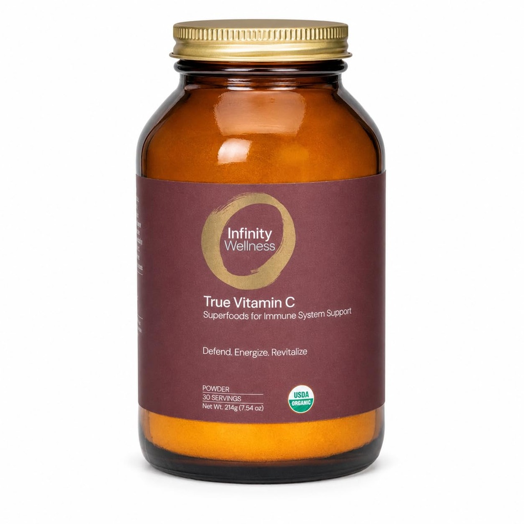 Infinity-C Organik Tüm Gıda Kaynakları C Toz | Acerola, Camu Camu Camu & Amla | 1000 mg Superfood C | Yüksek Lisans | Shilajit, Astragalus Root & Ginger | Vegan, Non-GMO (30 hizmet)