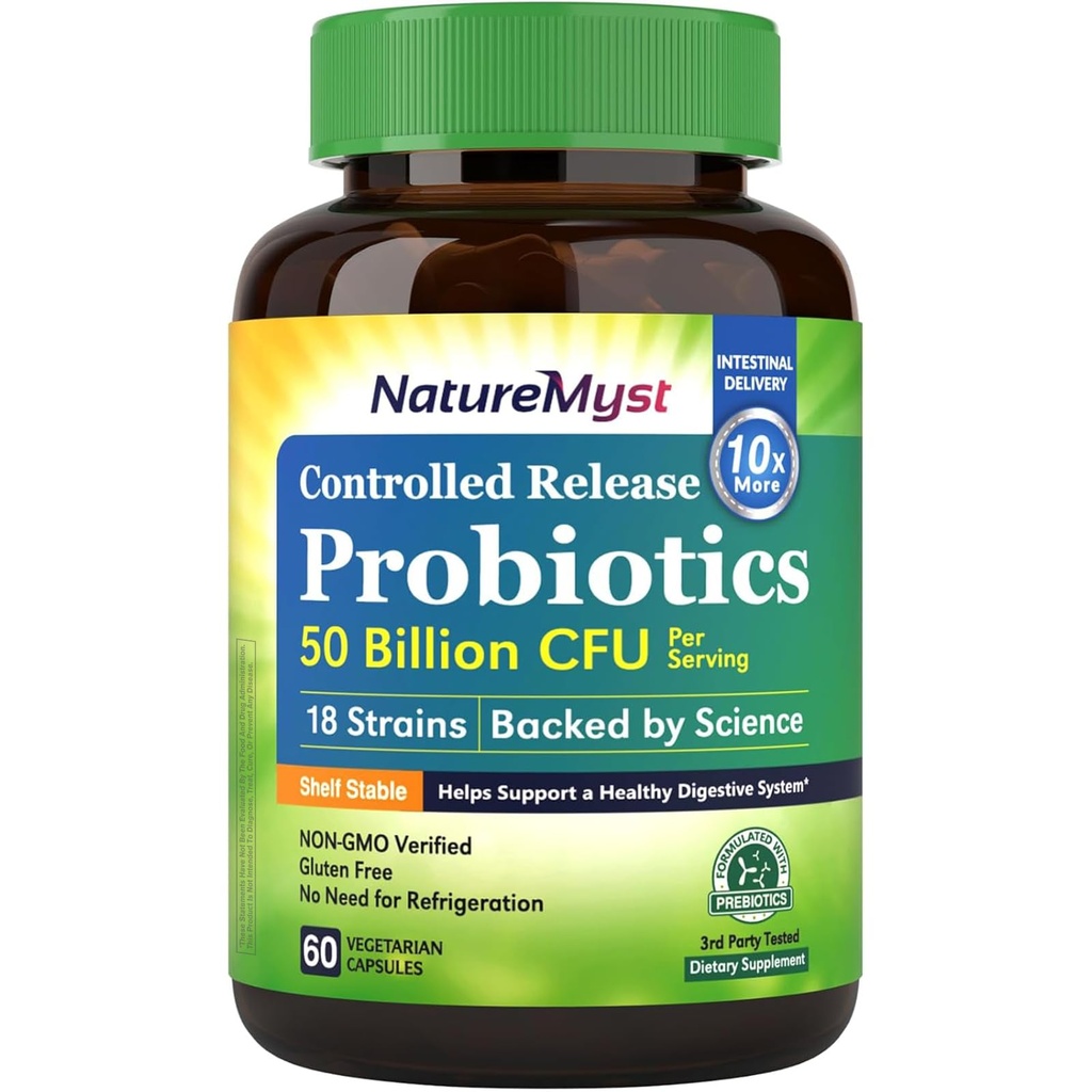 Hizmet başına 50 Milyar, 18 Probiyotik Strains, 60 Veggie Capsules - Non-GMO, Gluten Free