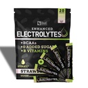 Gelişen Elektrolyte Toz Çelik Paketleri (Strawberry Kiwi | 20 Packets) w/ 0 Sugar +BCAAs +B-Vitamins Electrolyte Supplement w Pids Çinko & Magnezyum için Hydration - Keto Electrolytes