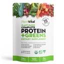 Plantvital Unflavored Organik Vegan Protein Toz - 15 Süperfoods, Veggies ve Probiyotikler - Organik Plant-Based Protein Toz - Tüm BCAA'lar, Gluten Free - 16oz -1 Pouchten Free - 16oz -1 Pouch