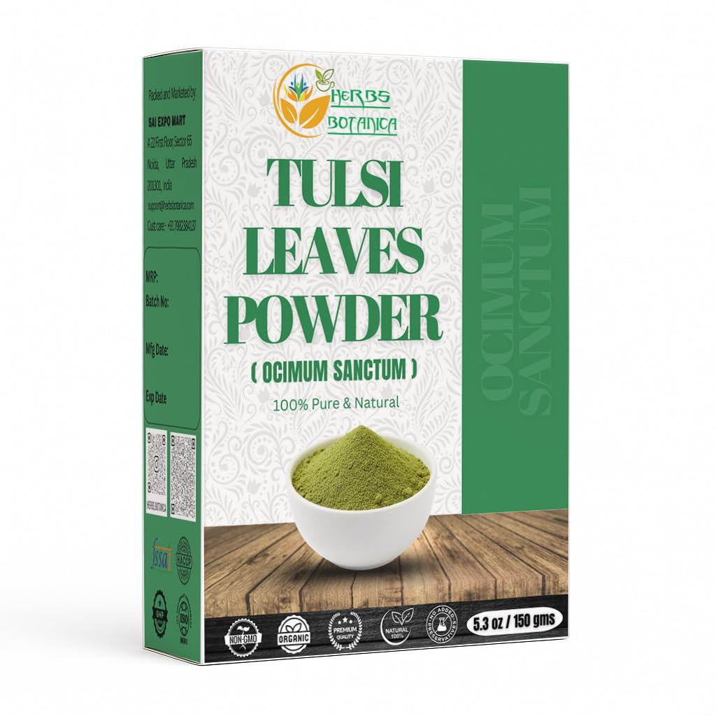 Herbs Botanica Tulsi Toz Tulasi Holy Basil Tulsi Toz Ocimum Sanctum Vitality & Wellness - Pure, Natural, and Invigorating Boost Immunity Natural 5.3 ozmum