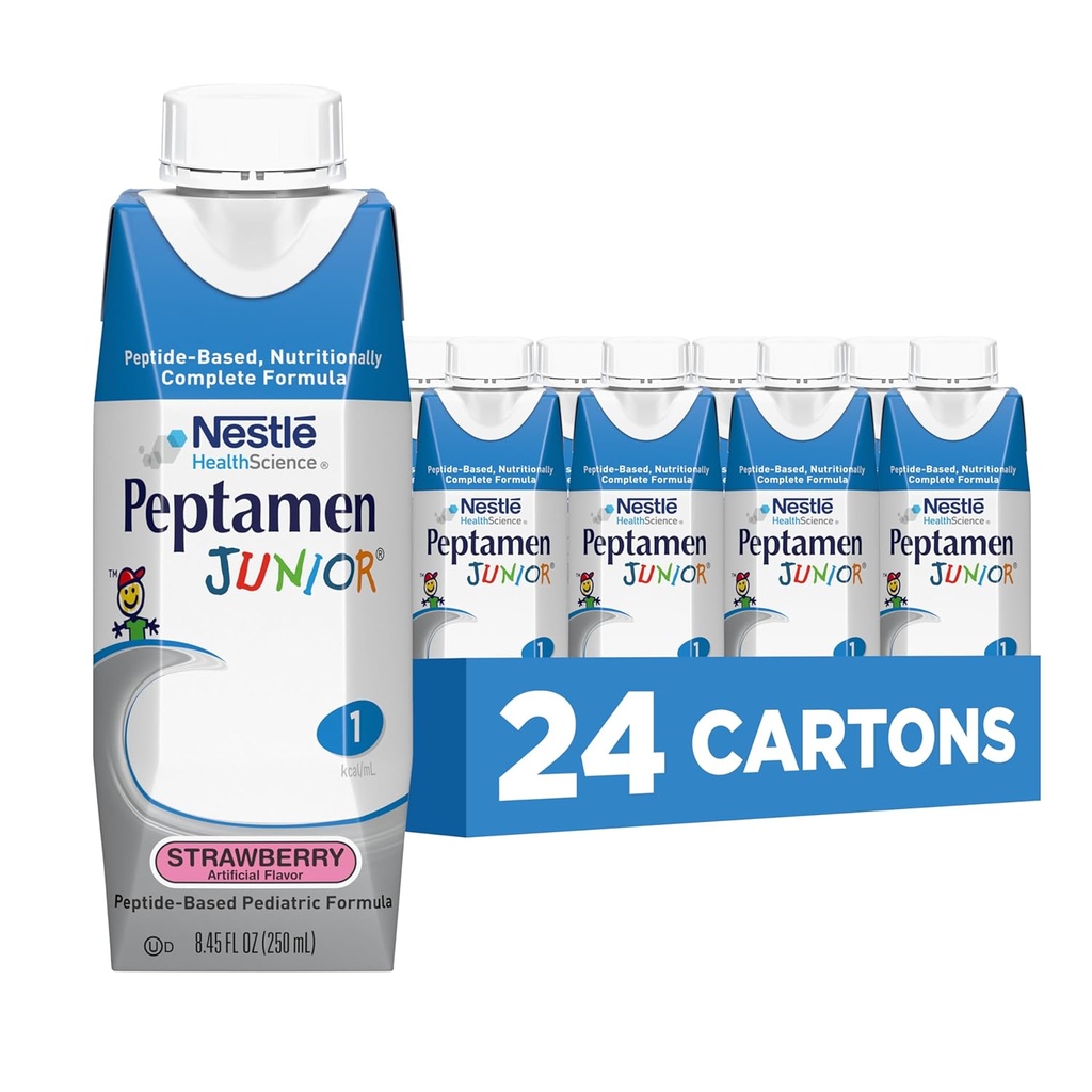 Peptamen Junior Supplement, Strawberry, 8.45 Akışkanlar Ounce, 24 Paket