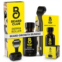 Beard Club Premium Derma Roller & Beard growth Oil - Microneedling Roller with 540 Titanyum Microneedles for Face, Body and Scalp - Beard Roller with Sandalwood & Cedar Beard Oil