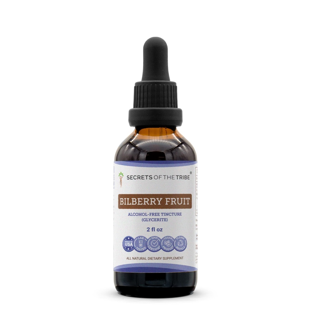 Kabile Bilberry Meyvesi Alkol Özgür Sıvısı, Bilberry (Vaccinium Myrtillus) kuru meyve Tincture Supplement (2 FL OZ)