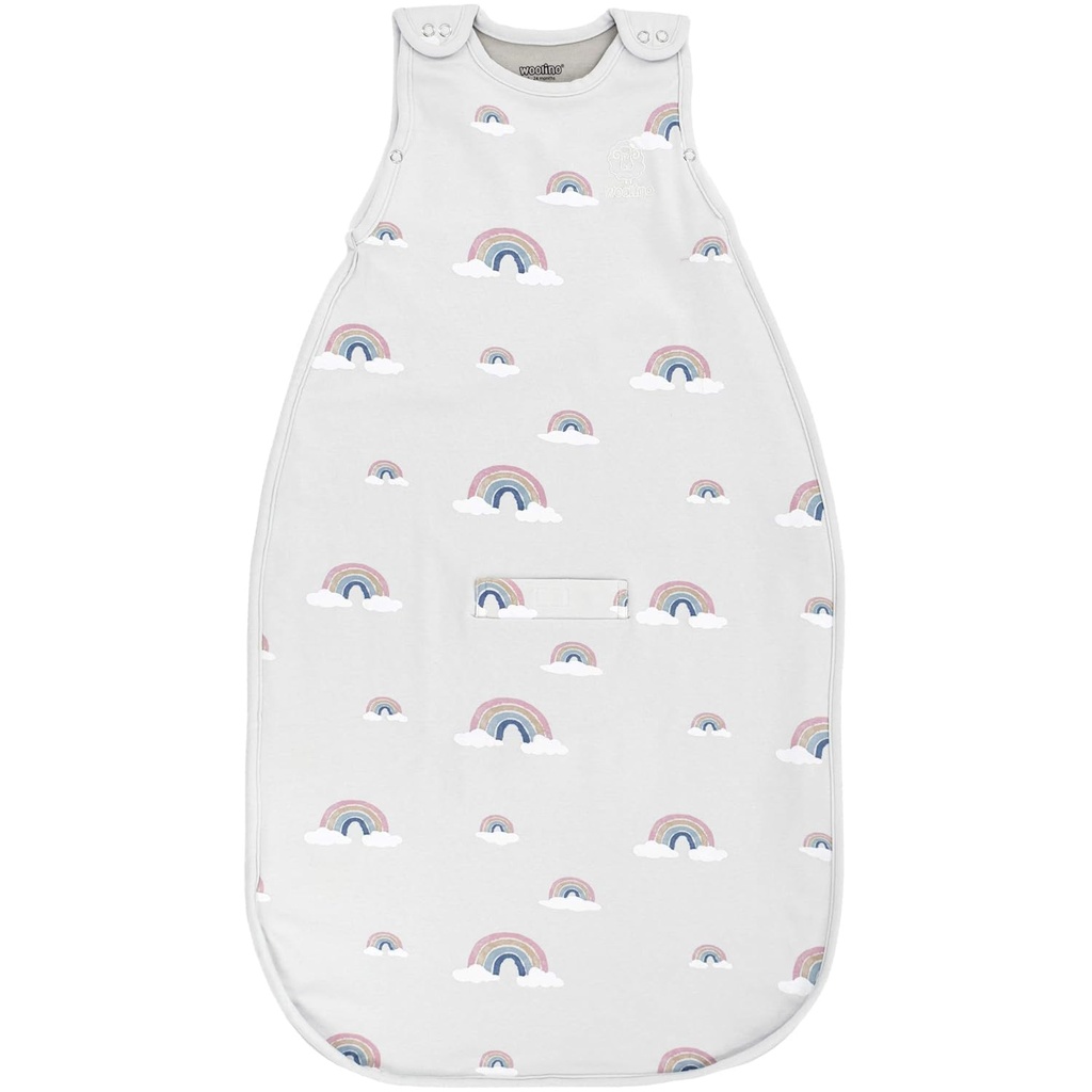 Woolino Merino Wool Ultimate Baby Sleep Sack - 4 Season Baby Wearable Blanket - Two-Way Zipper Adjustable Sleeping Bag for Babies and Toddlers - Universal Size (2-24 Months) - Rainbow
