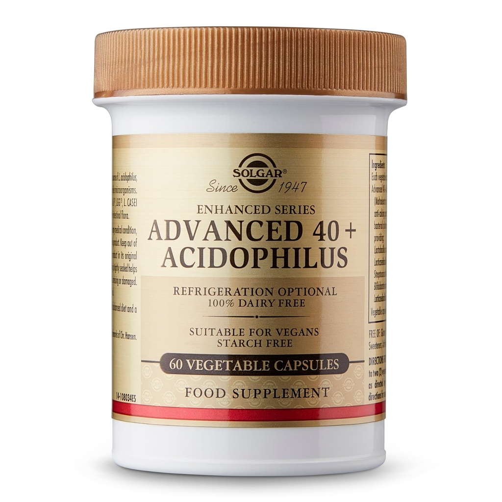 Solgar Advanced 40+ Acidofilius, 60 Sebze Kapsülleri