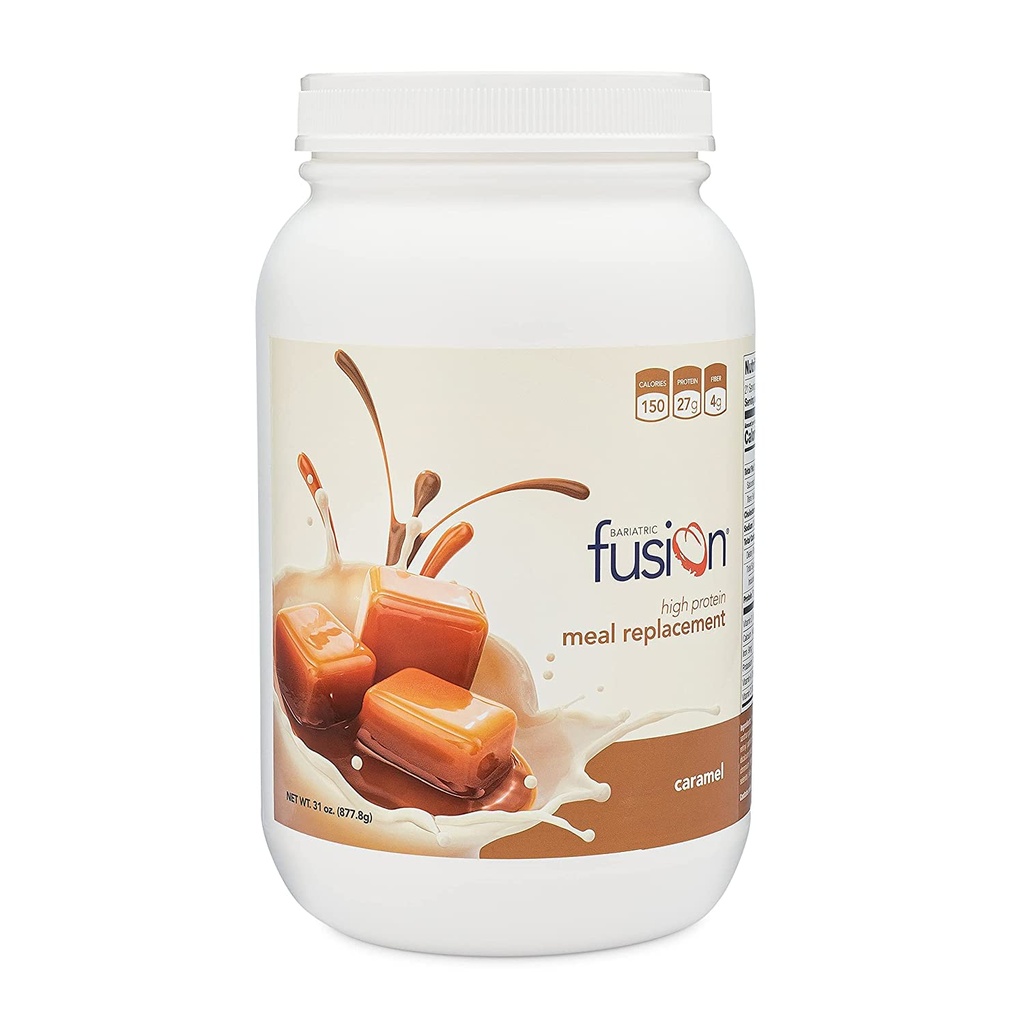 Bariatric Fusion Caramel Meal Replacement 27g Protein Powder, 21 Serving Tub for Bariatric Surgery Patients Including Gastric Bypass and Sleeve Gastrectomy - No Gluten, Aspartame or Sugar
