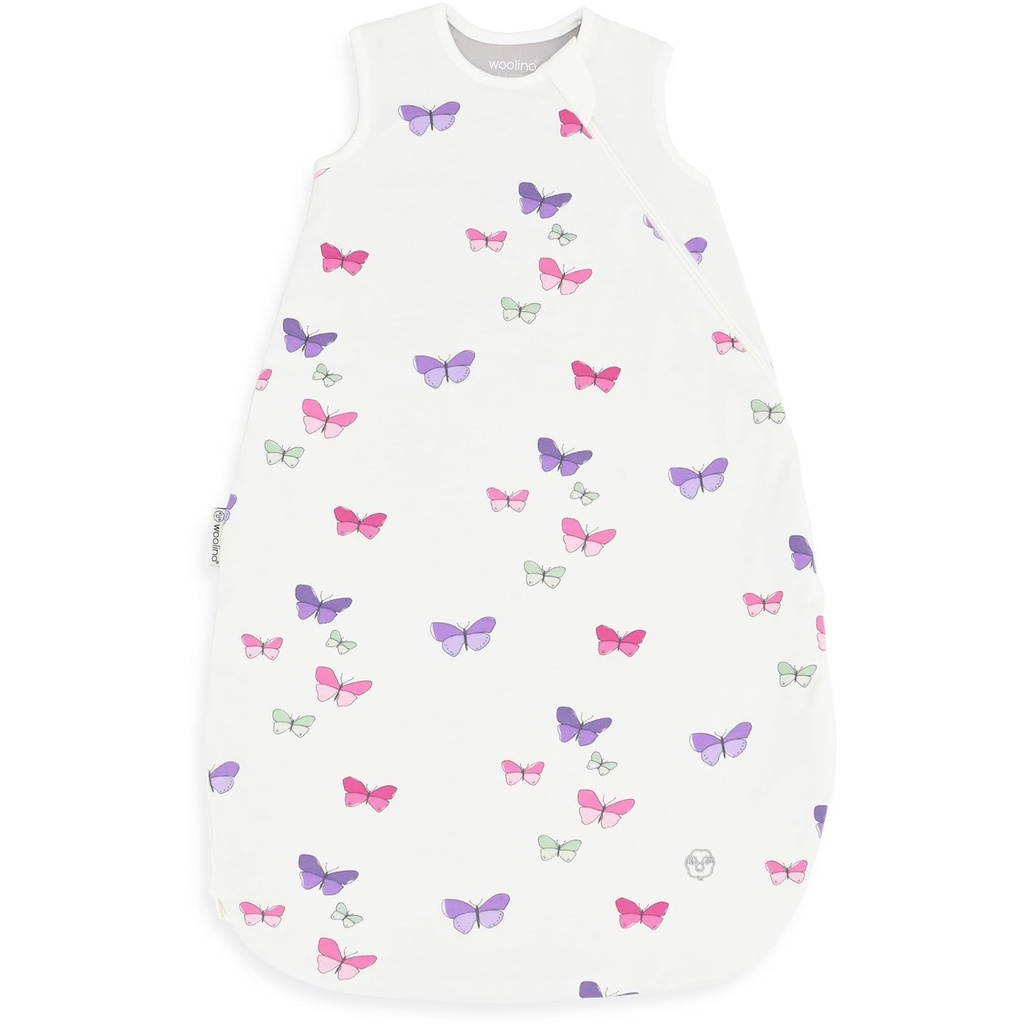 Woolino Merino Wool and Organic Cotton Baby Sleep Bag - 4 Season Classic Sleep Sack - Baby ve Toddler için İki Yollu Yastık - 6-18 Ay - Kelebek - Kelebekler - 6-18 Ay - Kelebek - Kelebekler - 6-18