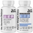 Gençlik ve Tonic Women Water Kilo Kayıp Pills for Hormonal Değişiklikler ve Akışlar PMS, Menopause – Swelling, Bloating & Hormon Balance – 120 Capsules