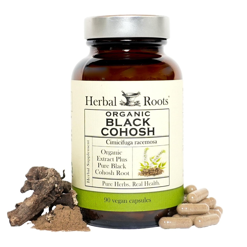Herbal Roots Organic Black Cohosh Root | Ekstra Kuvvet | Menopause and Menstrual Support for Women | 90 Capsules, Vegan