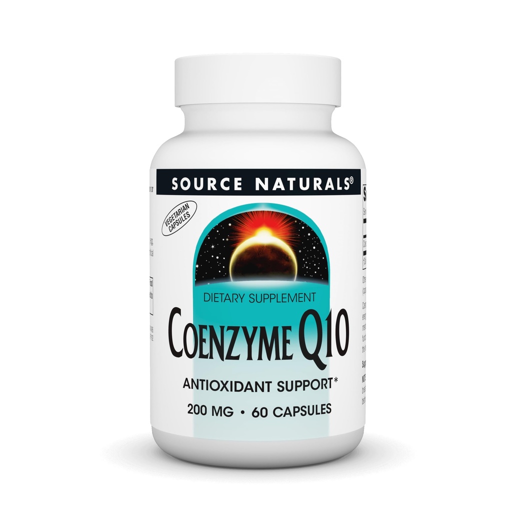 Source Naturals Coenzyme Q10 Antioxy Support 200 mg for Heart, Brain, Immunity, & Liver Support - 60 Vegetarian Capsules