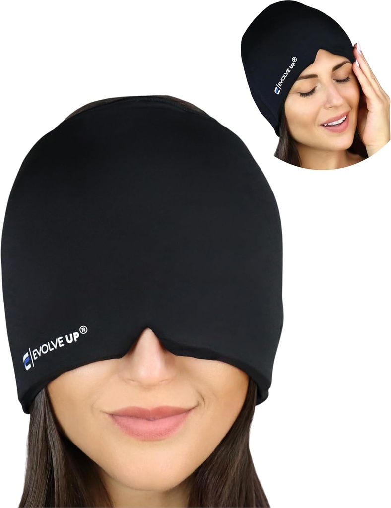 Hızlı Migraine Relief Cap - Migraine için Tasarlanmış, Sinus Gereği Yardımı, Çift Katman Gel Buz Maskesi, Tedavi Migraine Maskesi - Soğuk ve Sıcak Kombinasyon, Bir Boyut Tüm