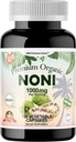 Dr.K&C HNHusa Premium Organic Noni 1000 mg 120 Veggie Capsules Powerful Pure Antioxidants Support Immune System Overall Health Morinda Citrifolia Extract Vegan Non GMO No Filler Supplements