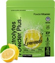 TozVitamin Electrolytes Toz Plus (20 Servisler) Lemonade Electrolyte Toz, No Maltodextrin, Keto,Sugar Free,Pink Himalaya Salt,1000 mg Pyum,120 mg Toz Magnezyum,Hydration Toz Magnezyum