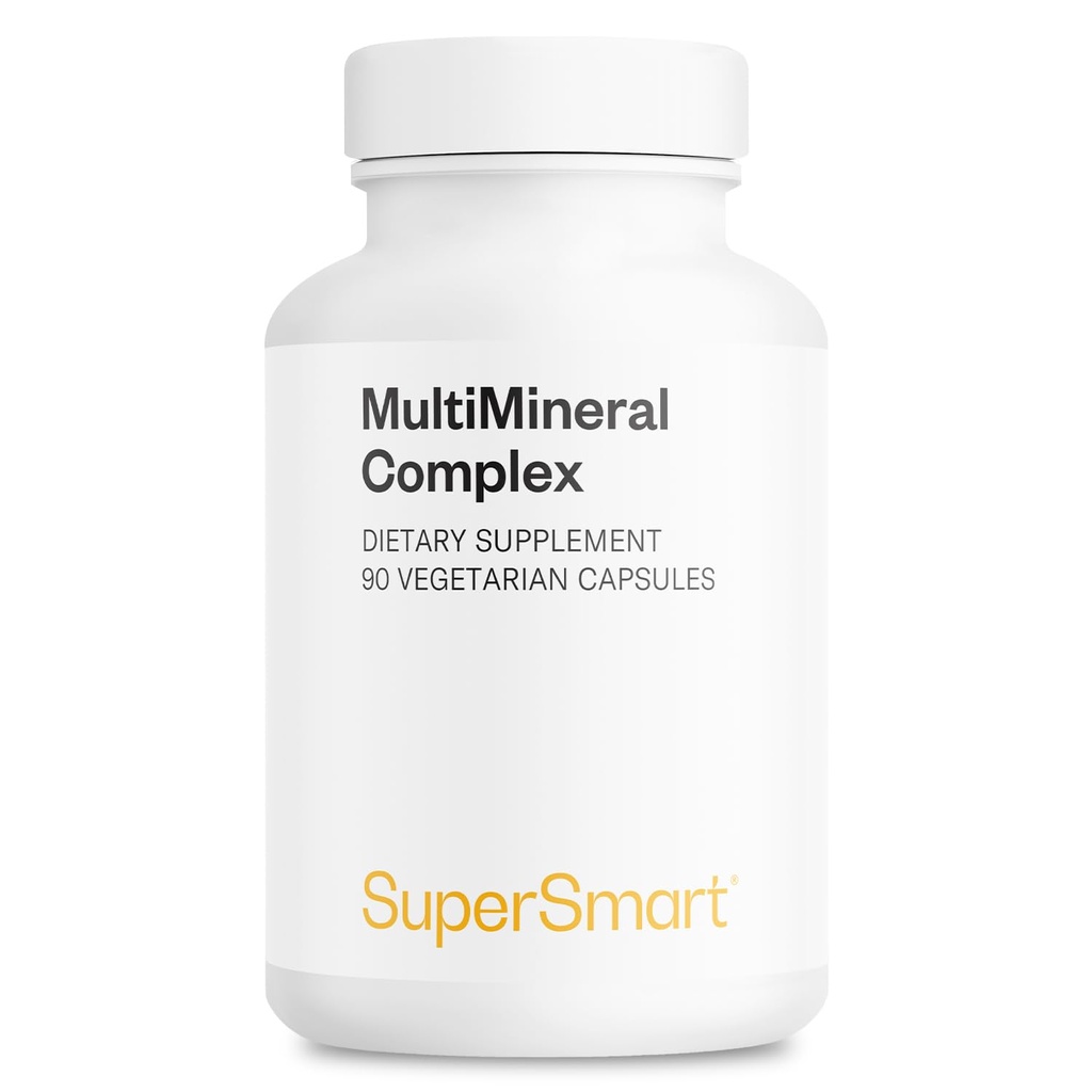 SuperSmart - Multimineral Kompleksi Supplement (Full Spectrum) - Magnezyum, çinko, Boron,dis, Chromium, Selenium, Iodine, Pyum | Non-GMO & Gluten Free - 90 Vegetarian Capsules