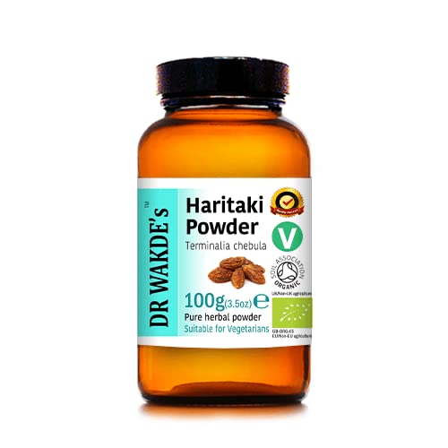 DR WAKDE'nin Organik Haritaki Toz (Hirda | Terminalia chebula) - 100g (3.5oz) | Pure, Raw & Tray Toz | Ayurvedic Herb | Vegan | Hiçbir şey eklendi, Yok | Aynı Gün Dispatch