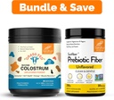 Sandhu's Pure Bovine Colostrum Toz Supplement for Humans 30 Services & Prebiyotik Fiber Supplement Toz| Supports Immune, Gut, Digestive & Colon Health