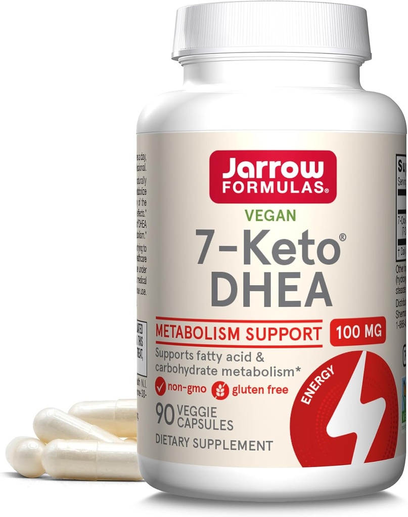 Jarrow Formulas 7Keto DHEA 100 mg - 90 Hizmete Kadar (Veggie Caps) Diyetsel Tamam - Carbohidrat Metabolism Desteği - Non-GMO - Gluten Free - Vegan