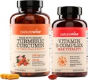 NatureWise Curcumin Turmeric 2250 mg & Vitamin B Kompleksi Kadınlar ve Erkekler için - 150 Softgels Hücreleri Enerji Zihinsel Destek Desteği Destek