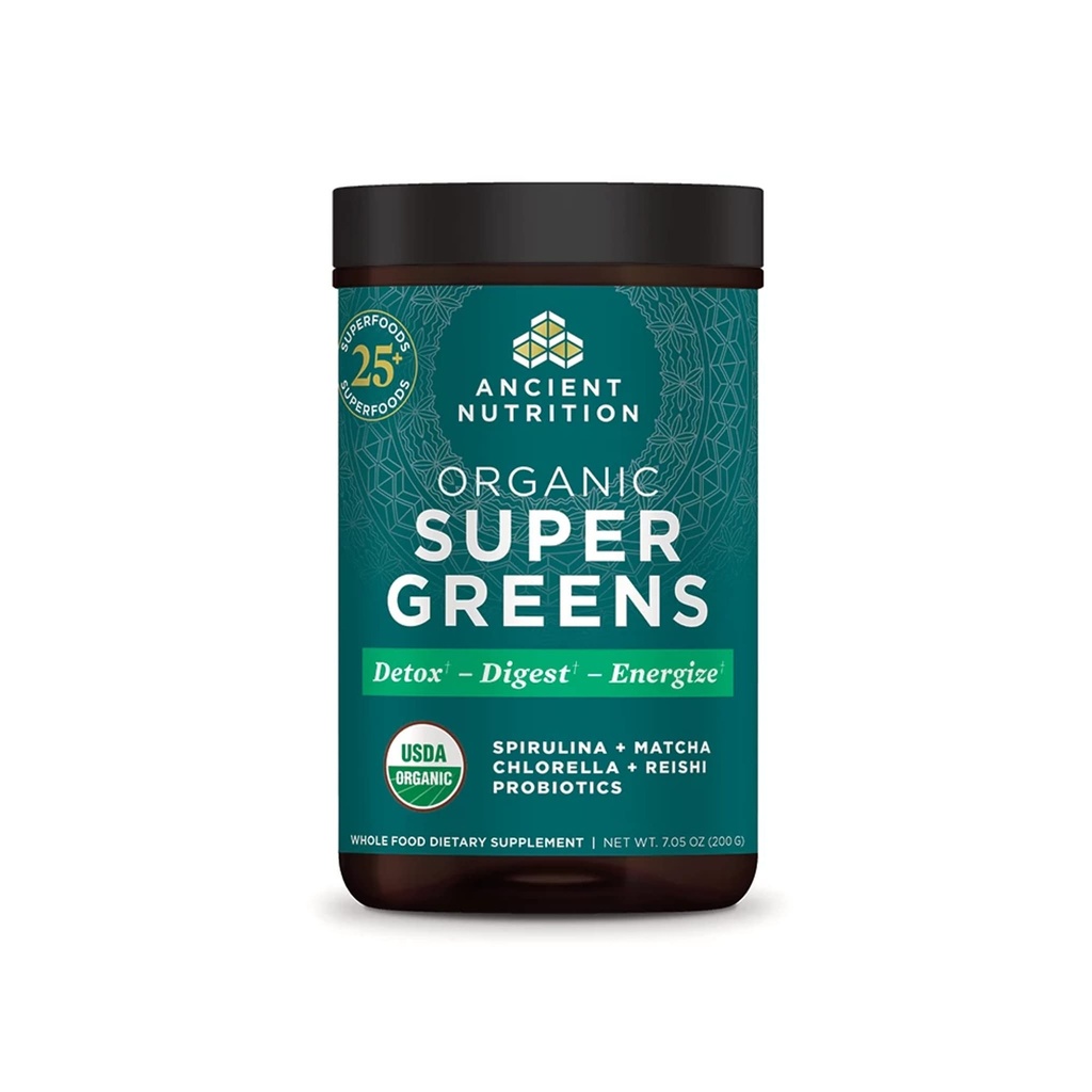 Eski Beslenme Super Greens Toz, Organik Superfood Toz, Spirulina, Chlorella, Matcha ve Digestive Enzymes, 25 Hizmet, 7.05oz