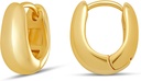   Essentials 14K Gold or Sterling Silver Plated Teardrop Huggie Hoop 12mm