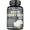 Satoomi 6in1 White Kidney Bean Extract Capsules - 6 Ay Supply - Olive Leaf, Green Coffee Bean & Green Tea - 180 Sayı