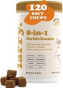 8-in-1 Multivitamin Dog Supplement Tarafından Larry | Heart, Digestion, Liver, Skin, Coat, & Common Support Supplement for Dogs | Vitamins, Minerals, Omegas, & Glucosamine Chondroit