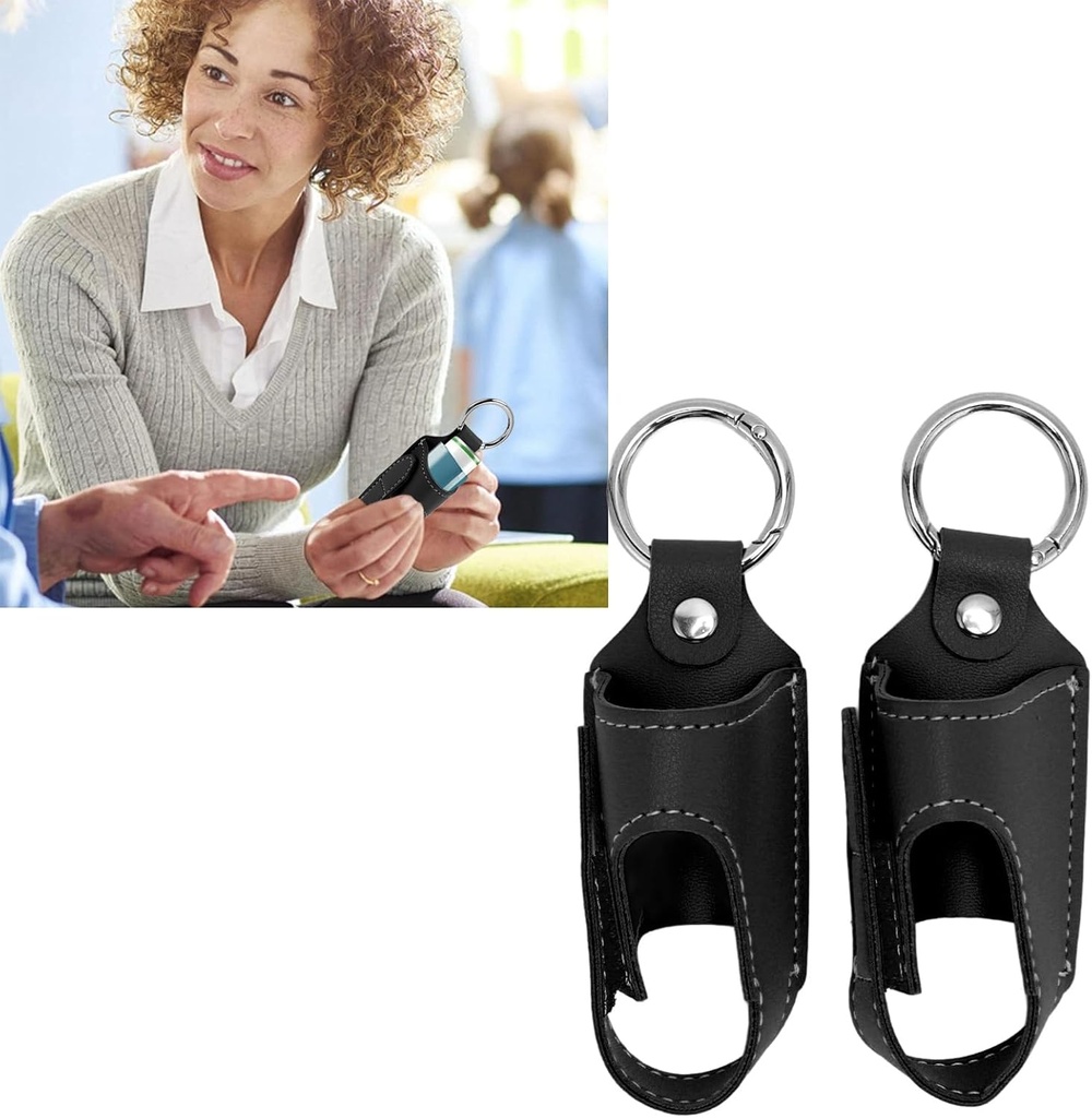 Inhaler Vaka Sahibi, 2 Üretilen Asthma Inhaler Sahibi Hareketli Depolama Koruyucu PU Deri Asthma Inhaler Case hafif ve Koruyucu Shell for Daily Use, Travel and School (Black)