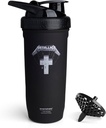 Smartshake Rockband Reforce Paslanmaz Çelik Protein Shaker Şişe 900 ml | 30 oz - Leakproof Vida-on Lid - BPA Ücretsiz - Uniseks - Metallica, Master of Puppets Logo on Şişe