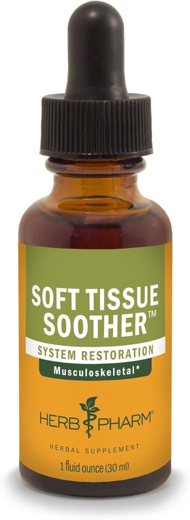 Herbm Phar Yumuşak Doku Soother Herbal Liquid Formula for Musculoskelet System Support - 1 Ounce