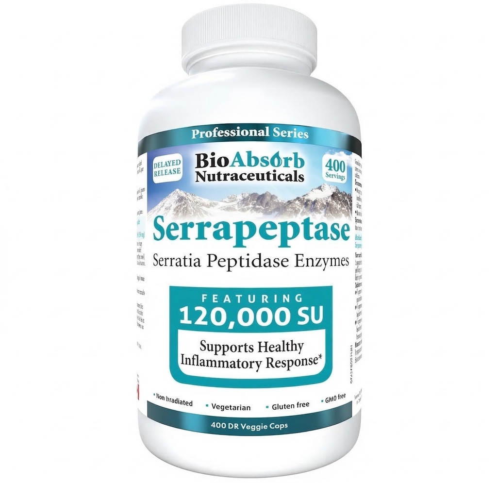 BioAbsorb Serrapeptase Supplement 120000 SPU, High Potency, Gecikme