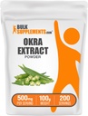 BulkSupplements.com Okra Türlü Toz - Okra Supplement, Fiber Kaynağı, Herbal Supplement - Vegan & Gluten Free, 500 mg per Service, 100g (3.5 oz) (Pazar 1)