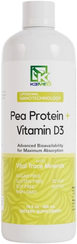 Nanonutrition Pea Protein + Vitamin D3 | Liposomal Nanoteknoloji | 100% Doğal Malzemeler | 16 Fl. Oz. | 32 Hizmet